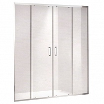 Дверь для душа S30192A 150х190 раздвижная, стекло прозрачное, профиль хром