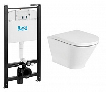 Комплект: система инсталляции ROCA Active, унитаз THE GAP ROUND, сиденье микролифт, без кнопки