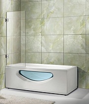 Шторка на ванну 604-1 90х150 распашная, стекло прозрачное, профиль хром 