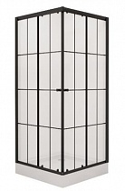 Душевой уголок NG-0100-14 100х100х195 стекло прозрачное, профиль чёрный, низкий поддон