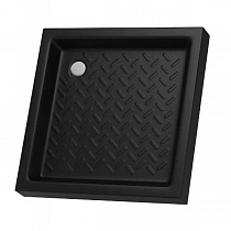 Душевой поддон квадрат керамический CR-099 90х90х10 цвет чёрный, без сифона