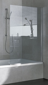 Шторка на ванну Basic Arica 60х140 неподвижная, стекло 6мм прозрачное прямоугольное