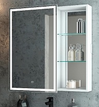 Зеркало-шкаф Aperio 800х800 левый (светодиодная подсветка, сенсорный выключатель, розетка)