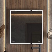 Зеркальный шкаф FLORENCE LED 800х800 (светодиодная подсветка, подогрев, розетка) левый