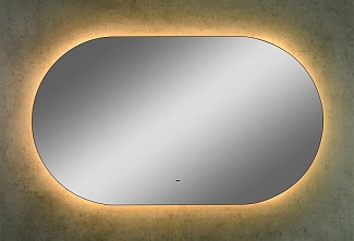 Зеркало Fleur LED 1000х600 (ореольная теплая подсветка, бесконтактный диммируемый овальный сенсор)