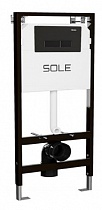 Система инсталляции SLBL1 Sole клавиша смыва, цвет черный, матовый РАСПРОДАЖА ОБРАЗЦА