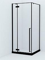 Шторки 2-х стенные Slide SLI6BS0i23 90х90x195 квадрат, прозрачное стекло, профиль чёрный