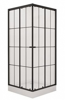 Душевой уголок NG-0190-14 90х90х195 стекло прозрачное, профиль чёрный, низкий поддон