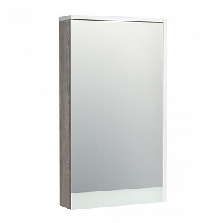 Шкаф зеркальный Эмма 46 дуб наварра/белый глянец 1A221802EAD80