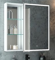 Зеркало-шкаф Aperio 800х800 правый (светодиодная подсветка, сенсорный выключатель, розетка)