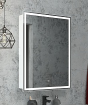 Зеркало-шкаф Allure White LED 600х800 правый (светодиодная подсветка, сенсорный выключатель, розетка