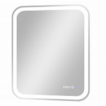Зеркало Russo LED 600х700 (холодная подсветка, диммируемый сенсор, антизапотевание, часы)
