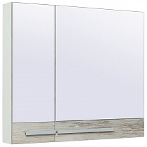 Шкаф зеркальный "Вудлайн 85", правый, цвет белый/скандинавский дуб